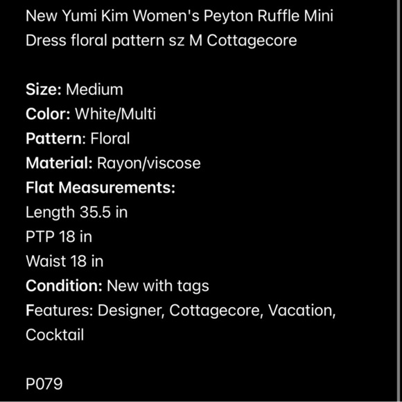 New Yumi Kim Peyton Ruffle Mini Dress Floral Cottagecore Women's Size Small - Picture 14 of 14